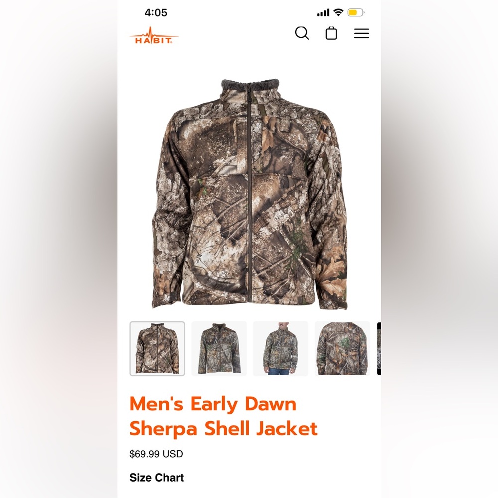 Habit Men's Early Dawn Sherpa Shell Jacket - Camouflage